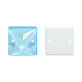 Electric Neon Aquamarine Square Shape High Quality Glass Sew-on Rhinestones WholesaleRhinestone